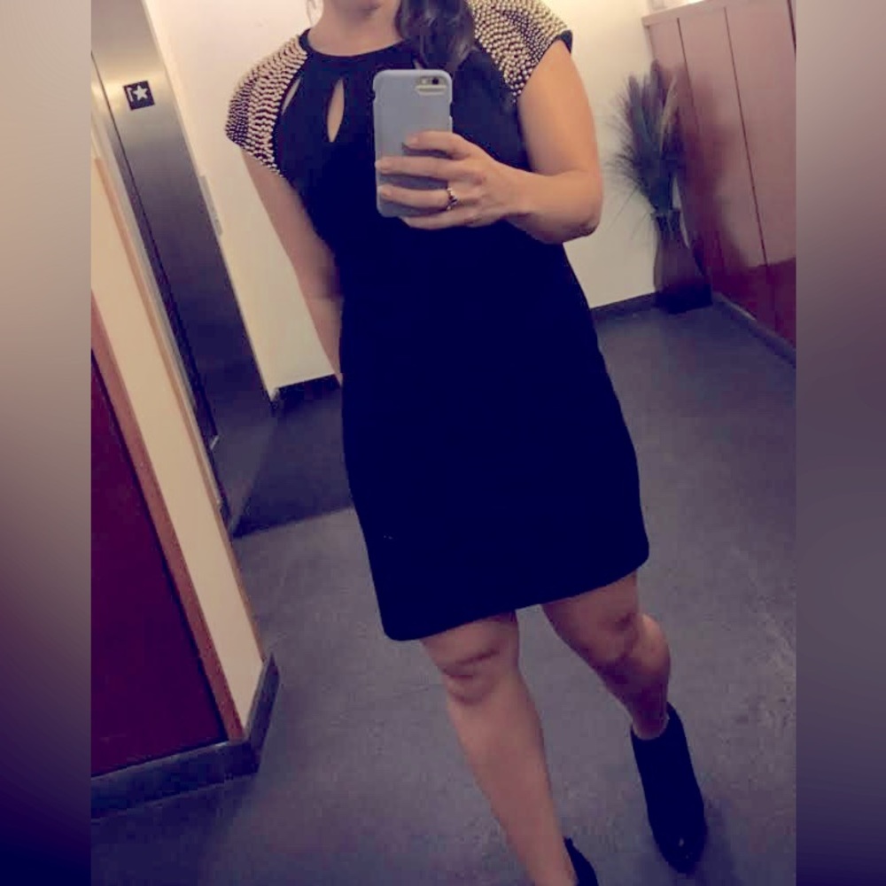 Black & gold studded dress